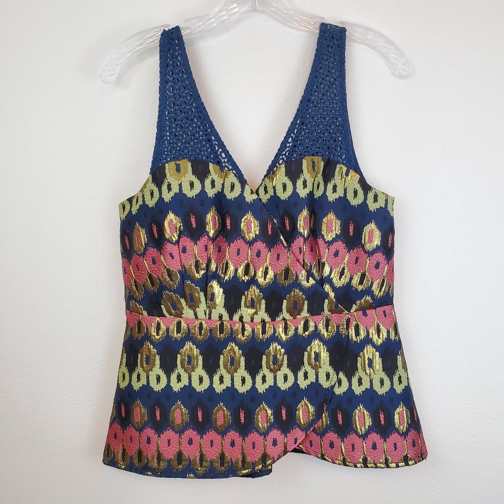 Anthro HD in Paris Yana Jacquard Peplum top (430)